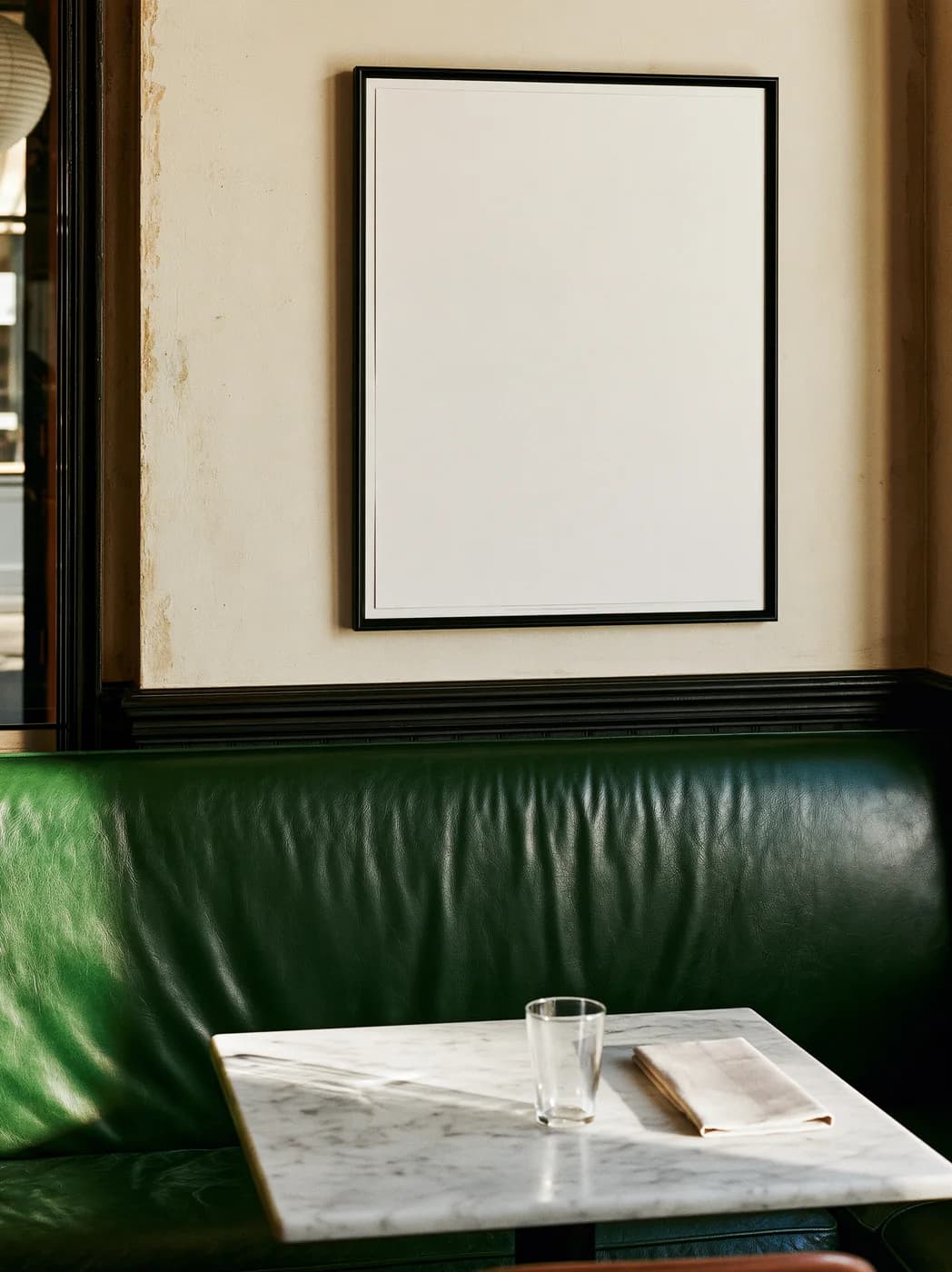 The corner table blank photographic mockup