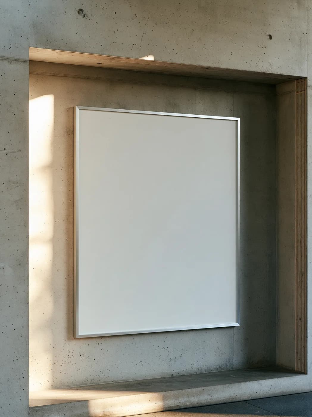 In the recess blank photographic mockup