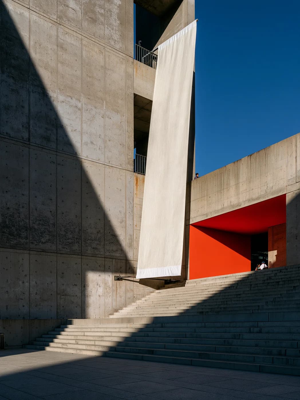 Concrete & vermilion blank photographic mockup