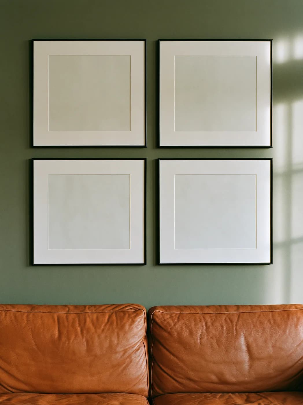 Four in olive blank photographic mockup