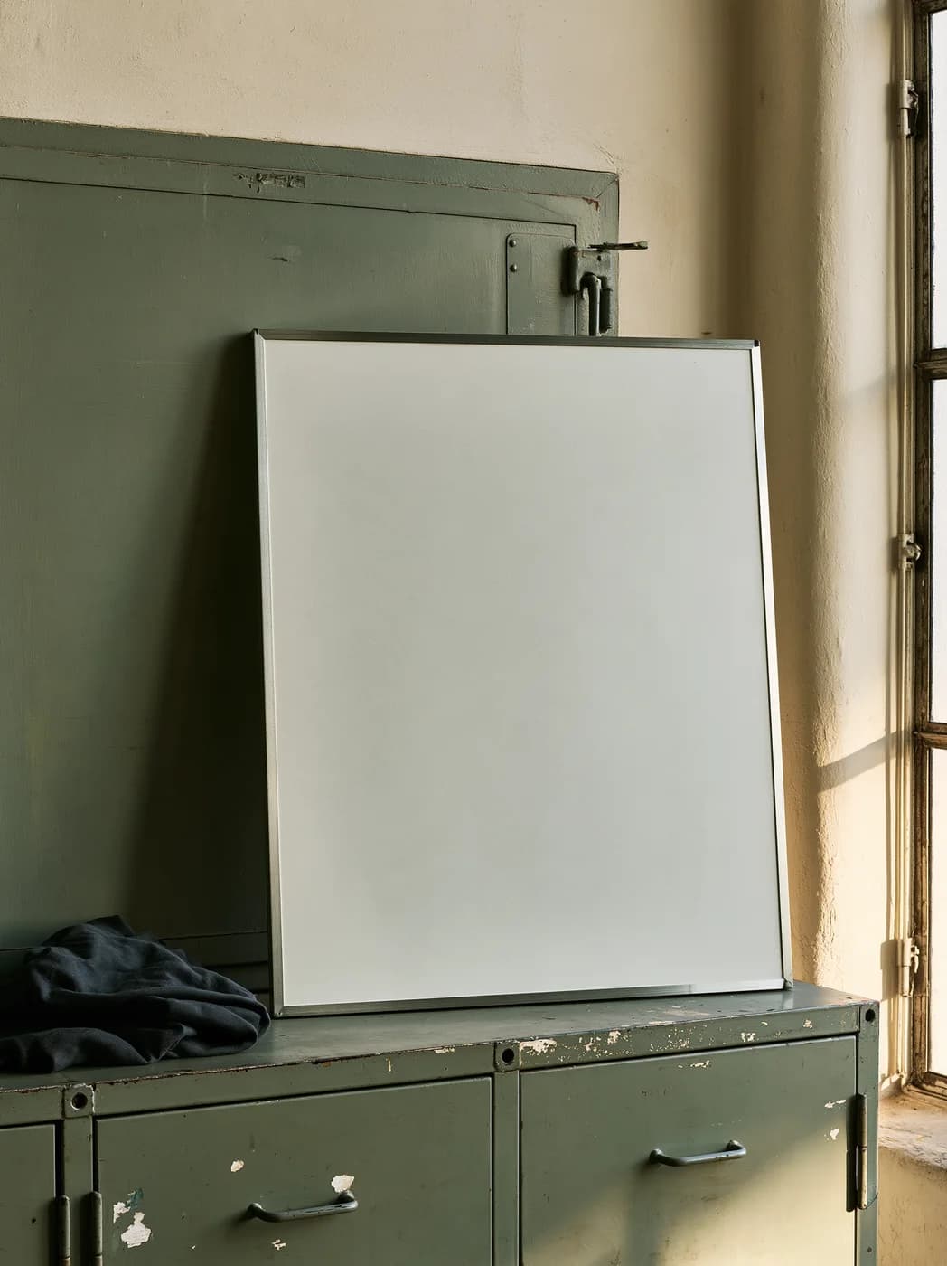 Workshop green blank photographic mockup
