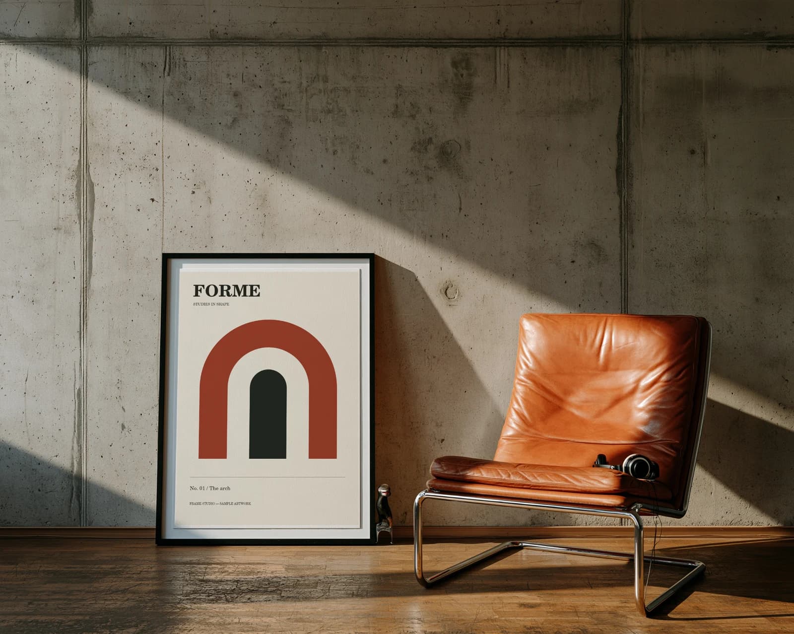 Concrete atelier photographic mockup